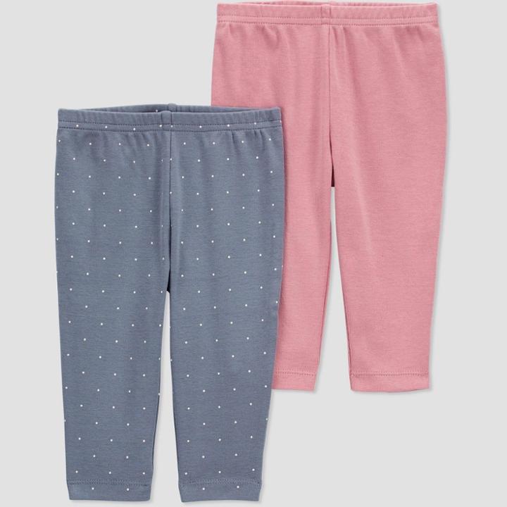 Carter's Just One You Baby Girls' 2pk Dot Pants - Pink/gray