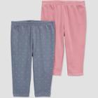 Carter's Just One You Baby Girls' 2pk Dot Pants - Pink/gray