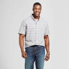 Men's Big & Tall Standard Fit Short Sleeve Button Down Shirt - Goodfellow & Co Gray/red Plaid