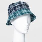 Women's Plaid Bucket Hat - Wild Fable Teal, Blue
