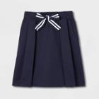 French Toast Girls' Uniform Skort With Bow - Navy