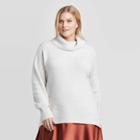 Women's Plus Size Long Sleeve Turtleneck Tunic Sweater - Ava & Viv Cream 1x, Women's, Size: