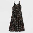 Women's Plus Size Floral Print Sleeveless Belted Maxi Dress - Ava & Viv Black X