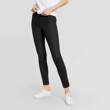 Hue Studio Women's Mid-rise Classic Denim Jean Leggings - Black