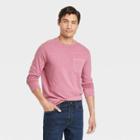Men's Long Sleeve Garment Dyed Pocket T-shirt - Goodfellow & Co Mauve