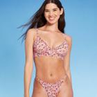 Women's Ruffle Trim Bralette Bikini Top - Shade & Shore Ditsy Floral 32b,