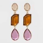 Multi Shape Tiered Drop Earrings - A New Day Purple, Women's,