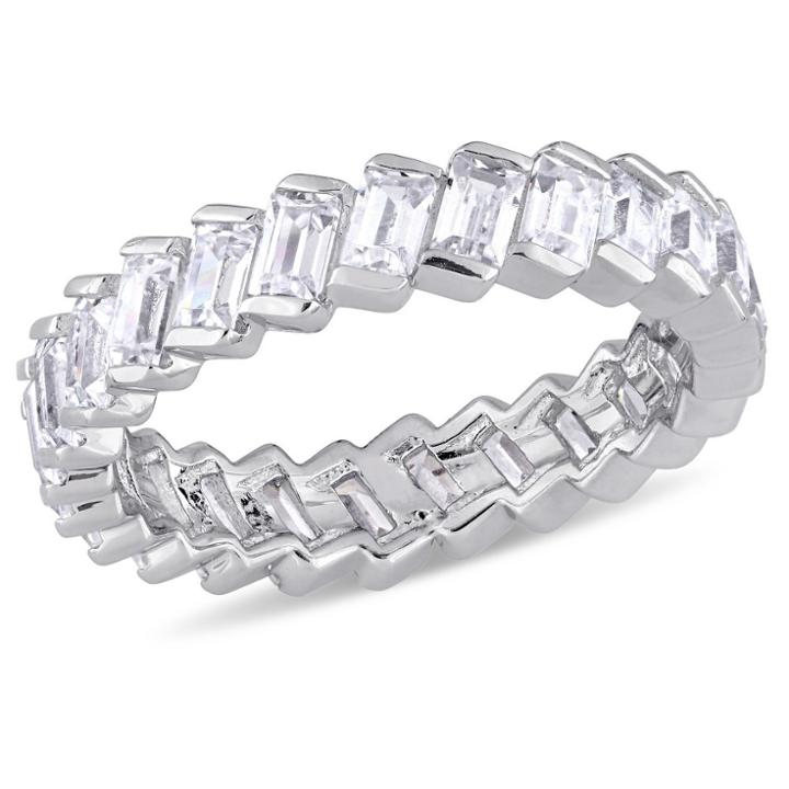 Target 2.75 Ct. T.w. Baguette Cubic Zirconia Angled Eternity Ring In Sterling Silver -