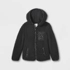 Girls' Sherpa Hooded Zip-up Jacket - Cat & Jack Black