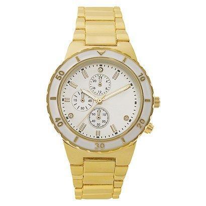 Geneva Watch Group Round Mother Of Pearl Dial Case Gold Finish Bracelet Watch