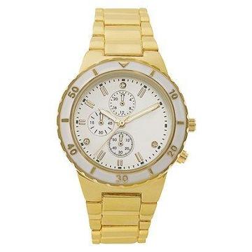 Geneva Watch Group Round Mother Of Pearl Dial Case Gold Finish Bracelet Watch