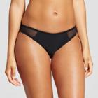 Women's Mesh Inset Bikini Bottom - Xhilaration Black