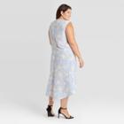 Women's Plus Size Floral Print Sleeveless Dress - Who What Wear Blue