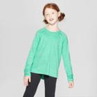 Girls' Ruched Super Soft Long Sleeve T-shirt - C9 Champion Spring Green L, Green Heather