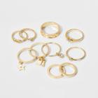 Single Ring With Circle And Key Ring Set 10ct - Wild Fable Gold