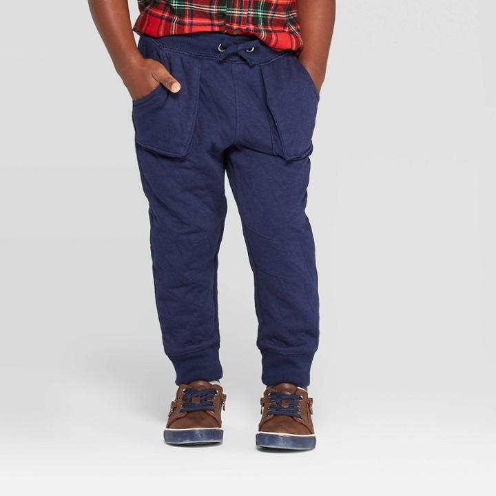 Toddler Boys' Jogger Pants - Cat & Jack Navy 12m, Boy's, Blue