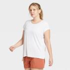 Women's Cap Sleeve Perforated T-shirt - All In Motion True White S, Women's,
