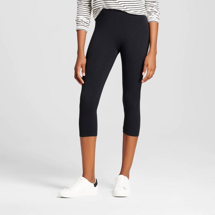 Women's Cotton Capri Leggings - Xhilaration Black S, Women's,