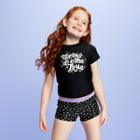 Girls' Star Gazing Boyshorts Swim Shorts - More Than Magic Black