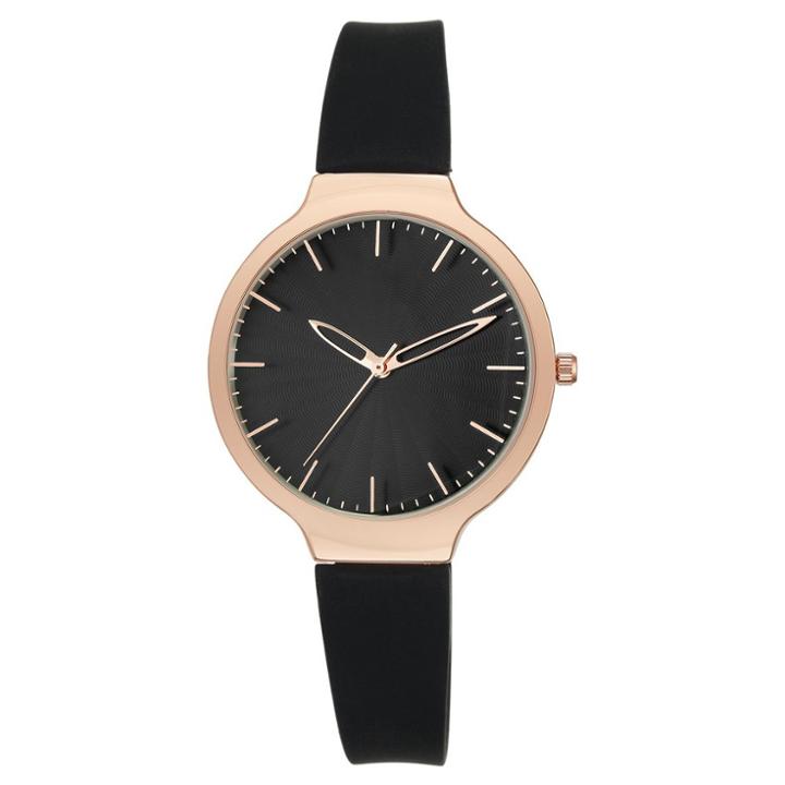 Women's Analog Silicone Strap Watch - Xhilaration Rosegold/black