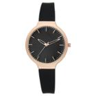 Women's Analog Silicone Strap Watch - Xhilaration Rosegold/black