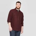 Men's Tall Striped Standard Fit Novelty Flannel Button-down Shirt - Goodfellow & Co Pomegranate Mystery Mt, Men's, Red