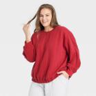 Women's Plus Size Quilted Sweatshirt - A New Day Red