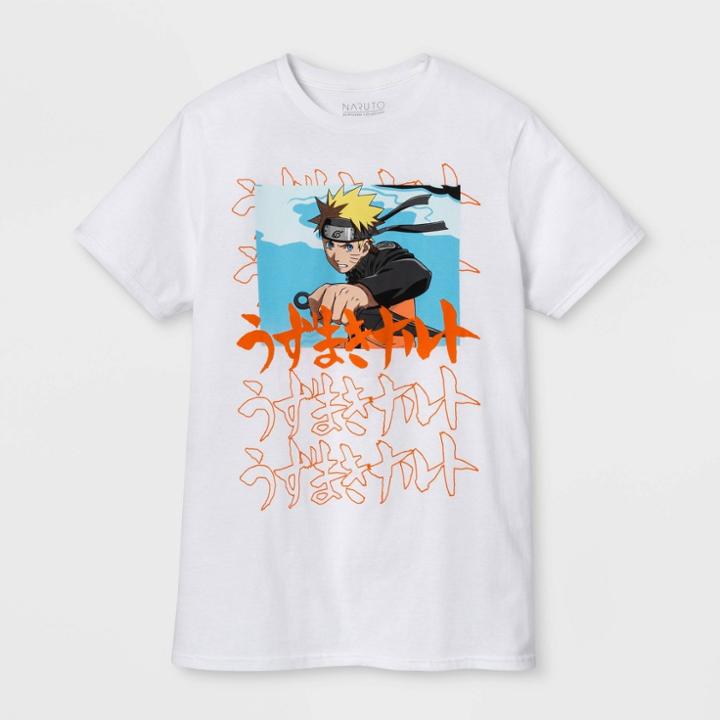 Men's Naruto Short Sleeve Graphic T-shirt - White S, Men's,