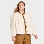 Women's Plus Size Cropped Jacket - Who What Wear Cream