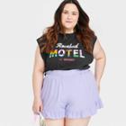 Pride Adult Plus Size Schitt's Creek Rosebud Motel Tank Top - Black