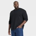 Men's Big & Tall Long Sleeve Henley T-shirt - Goodfellow & Co Black