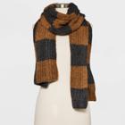Women's Check Ribbed Scarf - Universal Thread Gray