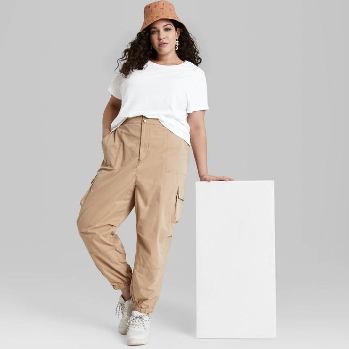 Women's Plus Size Short Sleeve Shrunken Boxy T-shirt - Wild Fable White