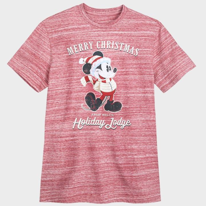 Adult Disney Mickey Mouse Holidays Together Short Sleeve T-shirt - Red Xl - Disney