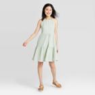 Women's Sleeveless Tiered Dress - A New Day Mint Xs, Women's, Green