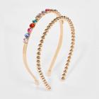 Girls' 2pk Stone And Beaded Headband Set - Art Class