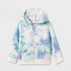 Toddler Girls' Printed Fleece Zip-up Hoodie - Cat & Jack Blue