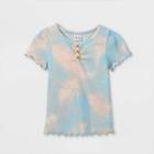Toddler Girls' Rib Henley Short Sleeve T-shirt - Art Class Blue