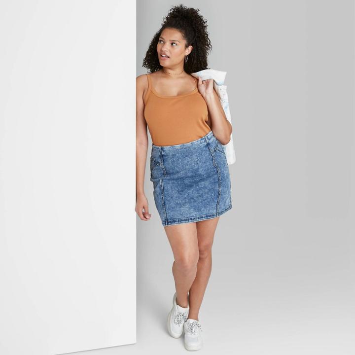 Women's Plus Size Slim Fit Tank Top - Wild Fable Camel