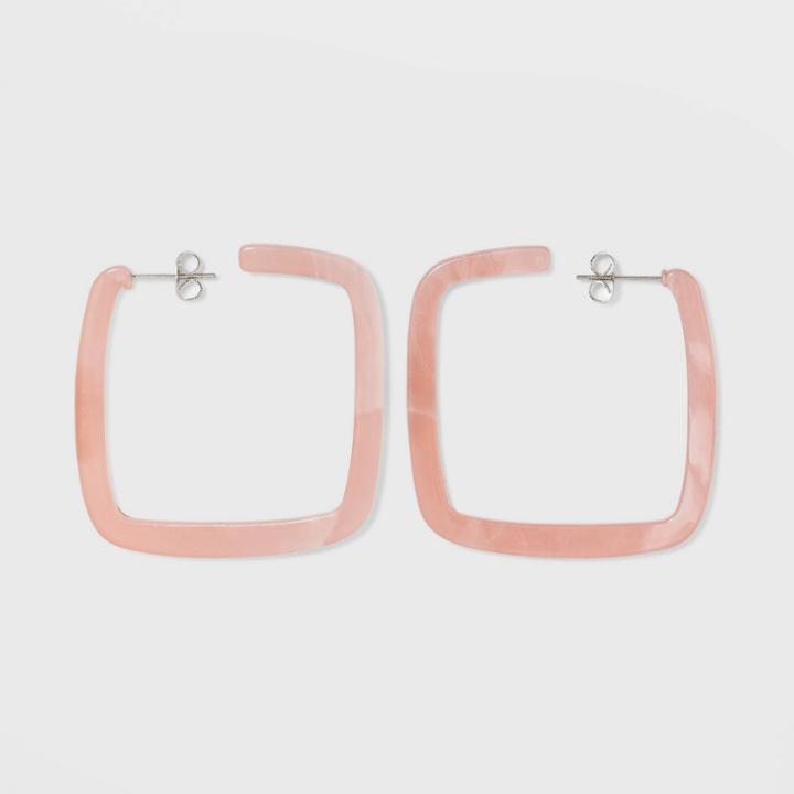 Acrylic Square Earrings - A New Day Blush, Women's