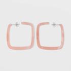 Acrylic Square Earrings - A New Day Blush, Women's