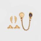 Icon Ball And Star Swag Chain Stud Earring Set 3pc - Universal Thread Gold