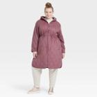 Women's Plus Size Long Quilted Jacket - Universal Thread Mauve 1x,