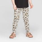 Toddler Girls' Leopard Print Leggings Pants - Cat & Jack Cream 3t, Girl's, White
