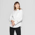 Women's Long Sleeve Button-down Shirt - A New Day + Vital Voices - White