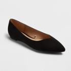 Women's Hillary Pointed Toe Ballet Flats - A New Day Black