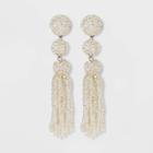 Sugarfix By Baublebar Pearlescent Beaded Tassel Earrings - White