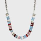Twisted Chain And Mixed Cylinder Bead Chain Necklace - A New Day Blue