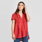 Women's Short Sleeve Blouse - Knox Rose Red