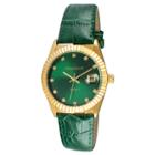 Peugeot Watches Peugeot Women's Gold Tone Green Leather